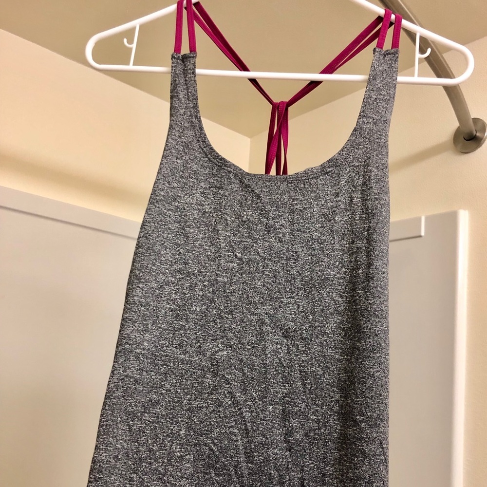 Activewear tank top - grey and pink
